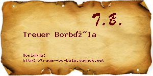 Treuer Borbála névjegykártya